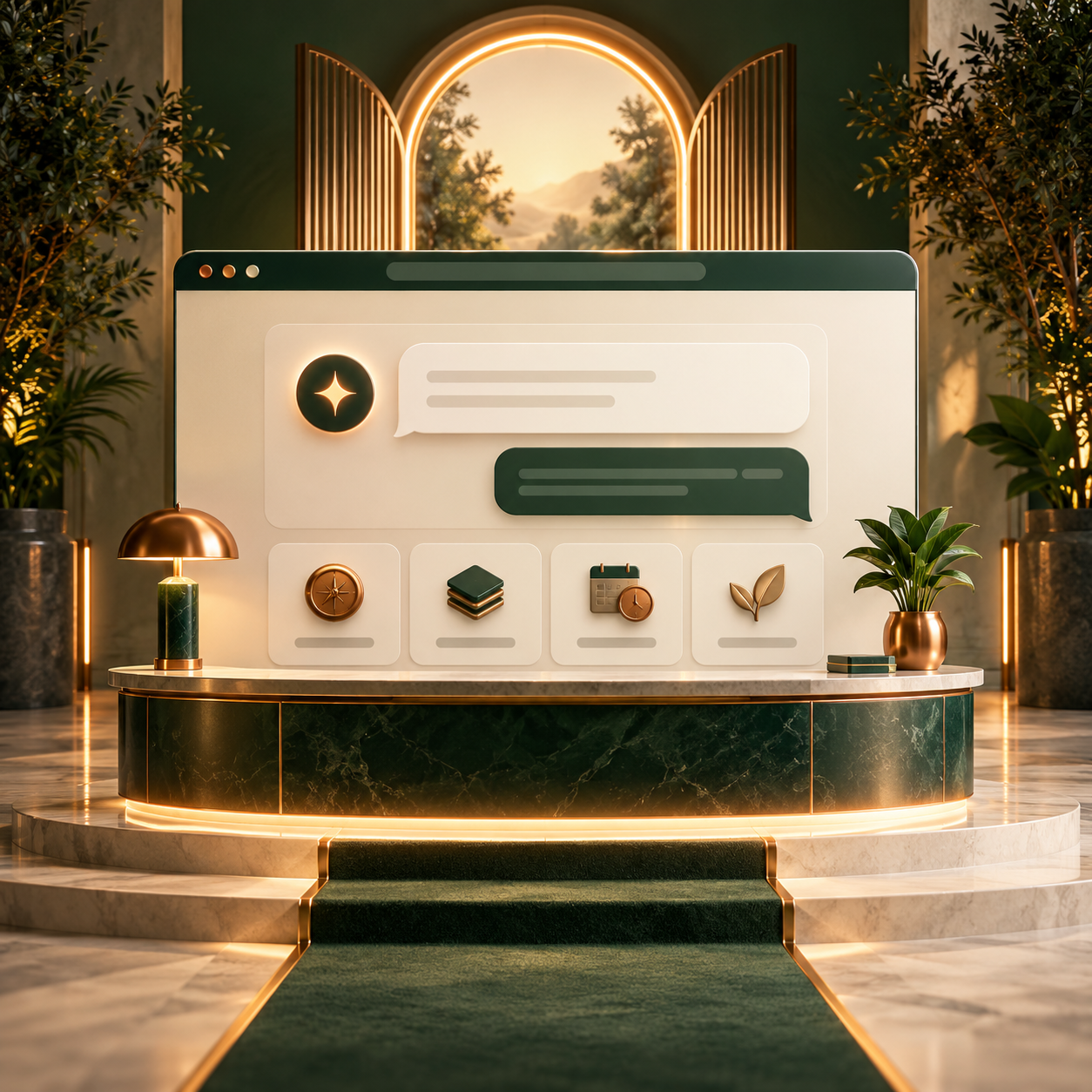 Illustration supporting Dedicated AI concierge page