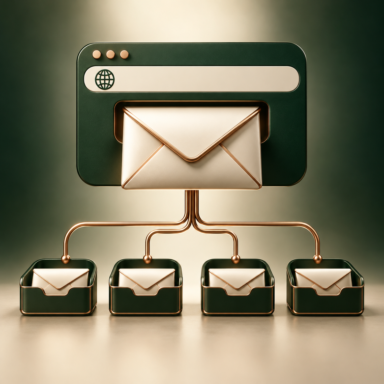 Illustration supporting 3 email addresses