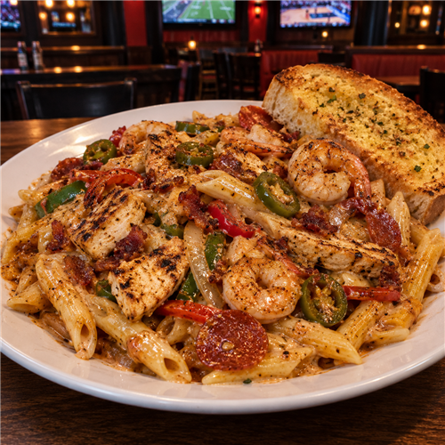 Cajun Chicken & Shrimp Penne Pasta