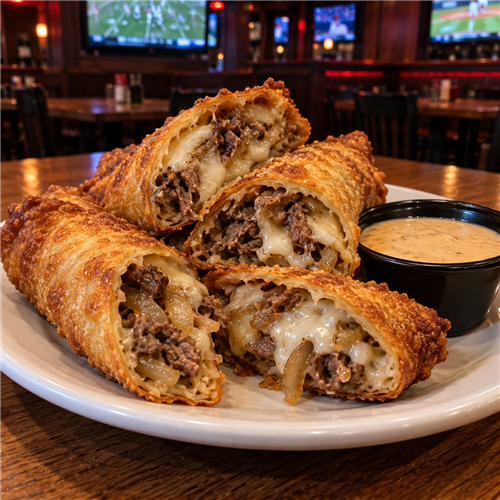 Philly Cheesesteak Egg Rolls