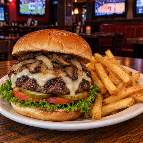 Mushroom Swiss Burger