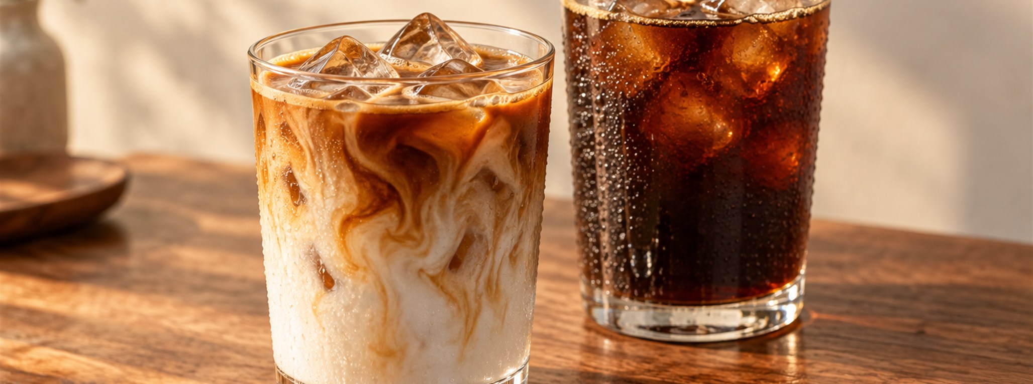 refreshing iced coffee and chilled espresso drinks presented in Elura’s warm café style