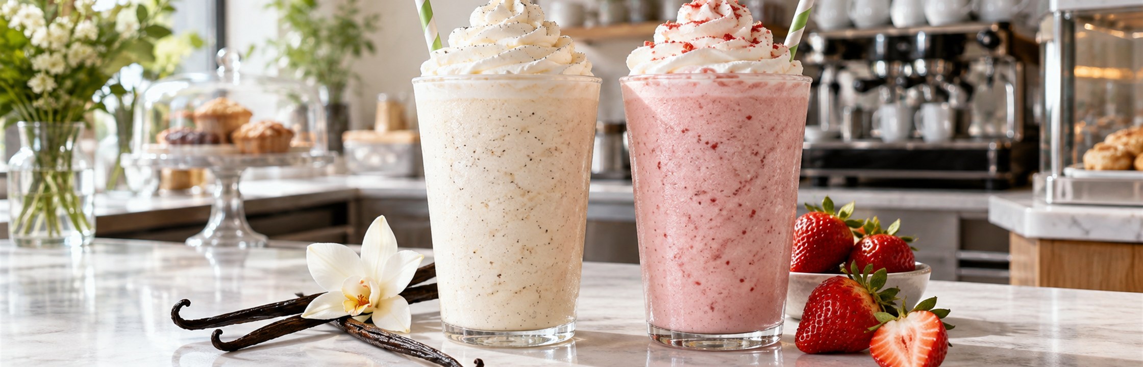 Vanilla Bean Or Strawberry Cream — illustrative café photography