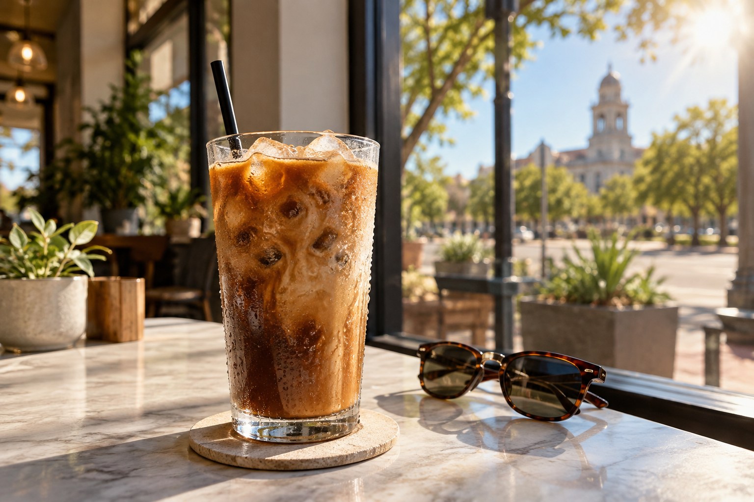 Why Iced Coffee Fits A Texas Day — illustrative café photography