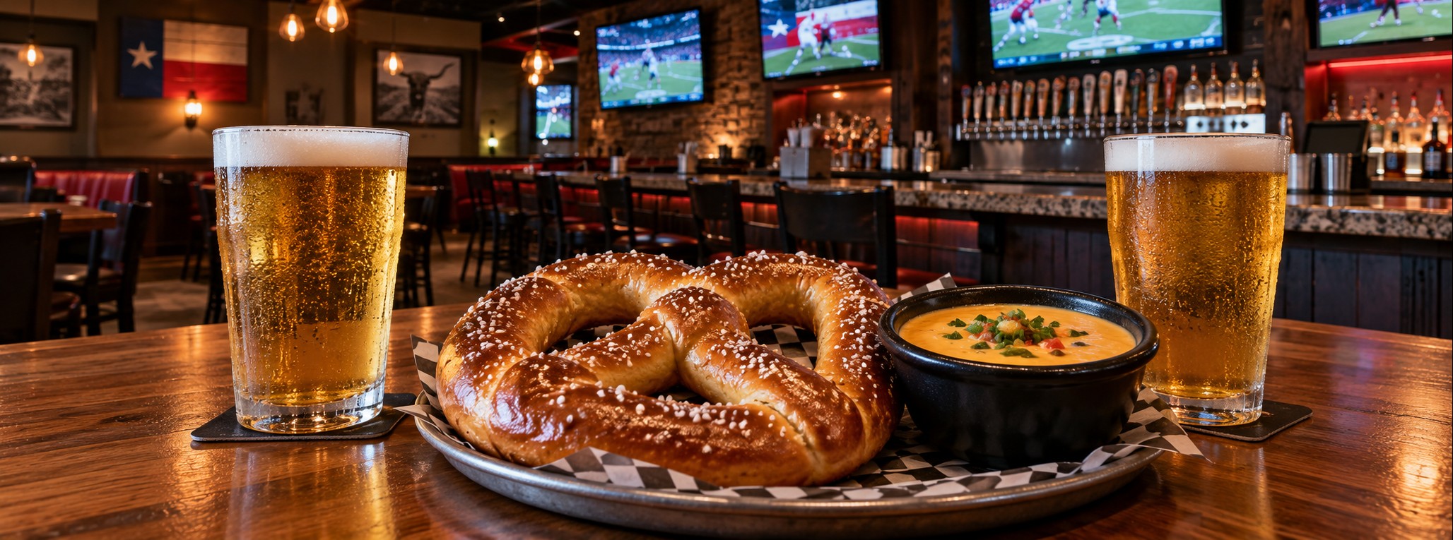 Sports-bar food and atmosphere