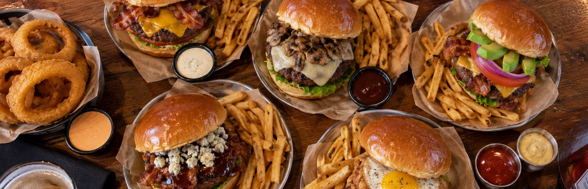 Compare The Current Burger Menu at a neighborhood sports bar