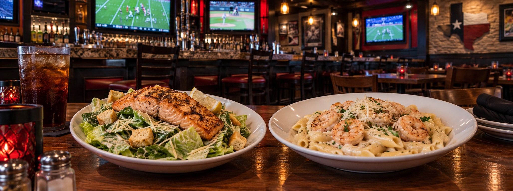 Sports-bar food and atmosphere
