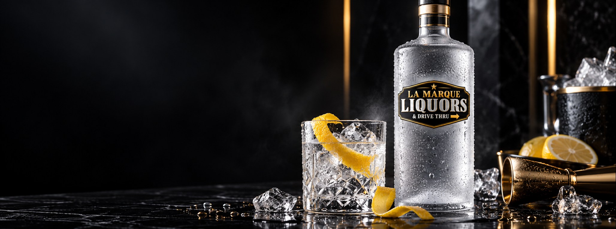 Branded liquor-store artwork