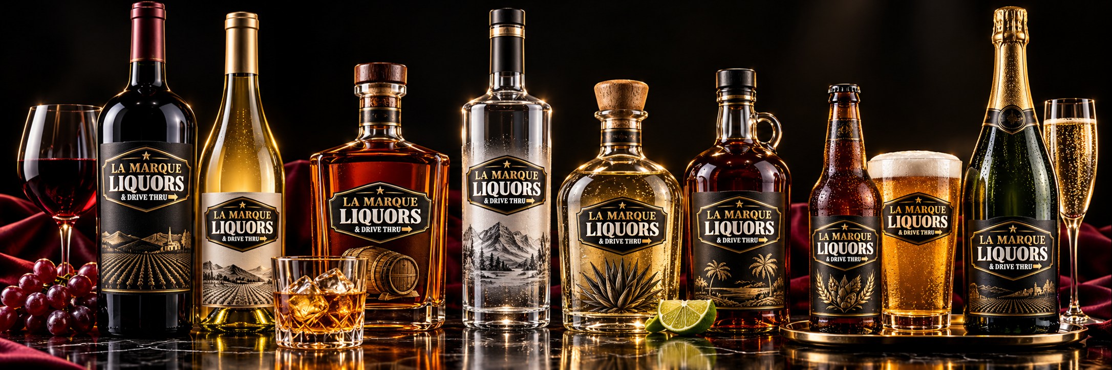 Branded liquor-store artwork